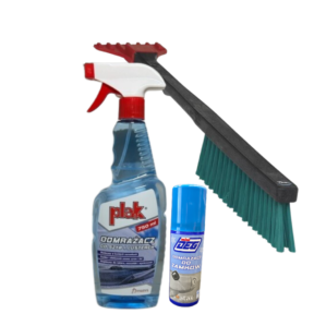 Plak zestaw Odmrażacz do szyb 750ml, szczotka, odmrażacz do zamków