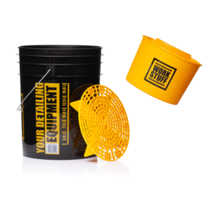 WORK STUFF zestaw Detailing Bucket Black - RINSE + separator żółty + bucket hanger